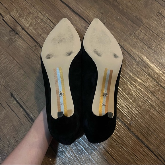 Sam Edelman Black Suede Pump 4cm heelheight - Picture 4 of 9